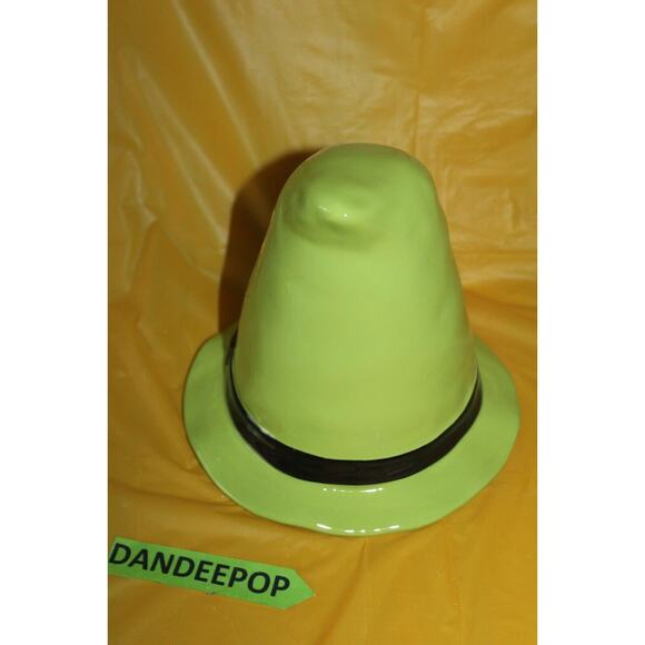 Rae Dunn Witch Please Ceramic Figural Hat Green Black Halloween Decoration - Picture 6 of 8